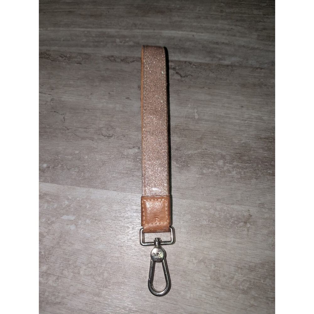 Consuela Glitter Wrist Strap - Rose Gold and Tan
